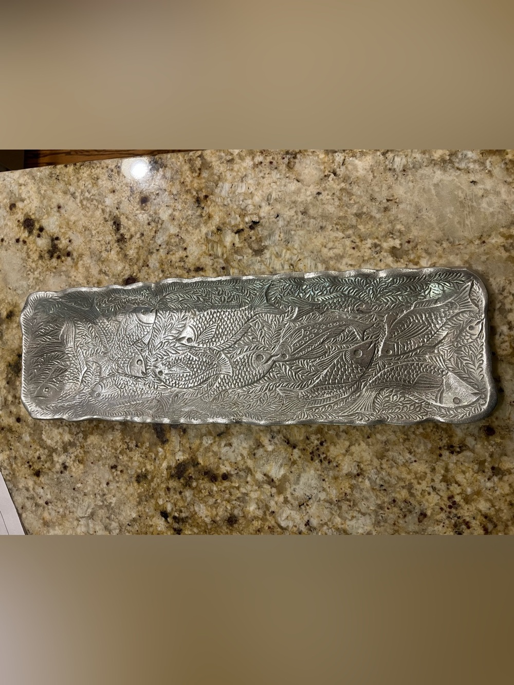Vintage Pewter Fish Tray